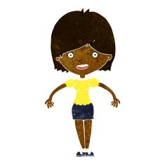 cartoon happy woman N139