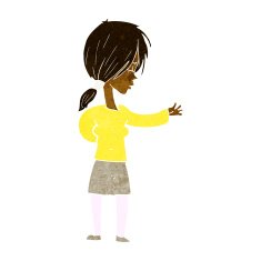 cartoon woman gesturing N15
