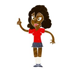 cartoon pretty woman with idea N36
