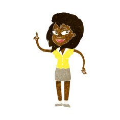 cartoon pretty woman with idea N37