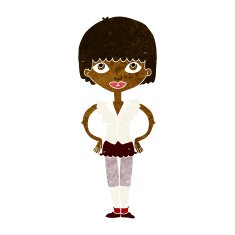 cartoon woman with hands on hips N107