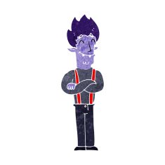cartoon happy vampire man N16