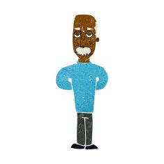 cartoon annoyed balding man N6