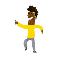 cartoon man pointing and laughing N21