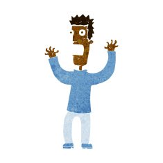 cartoon terrified man N147