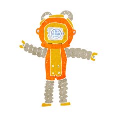 cartoon deep sea diver N16
