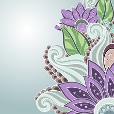 Vector Colored Floral Background Hand Drawn Texture N29