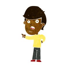 cartoon shocked man pointing N8