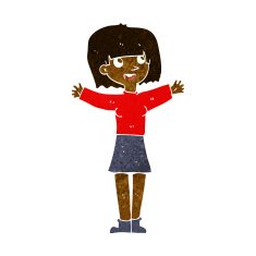 cartoon excited woman N68