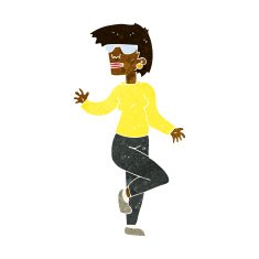 Cartoon Woman Waving N165