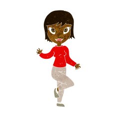 cartoon pretty woman waving N44