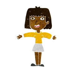cartoon excited woman N69