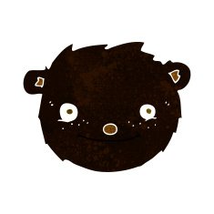 cartoon black bear head N3