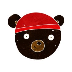 cartoon black bear face N8
