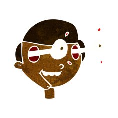 cartoon excited boy's face N6