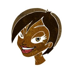 cartoon pretty female face N49