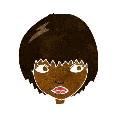 cartoon unhappy girl N10