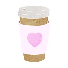 cartoon I love coffee cup N2