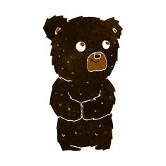 cartoon black bear cub N18