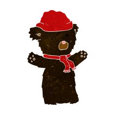 cartoon cute black bear N17
