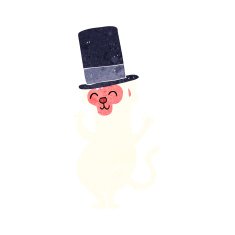 cartoon monkey in top hat N10