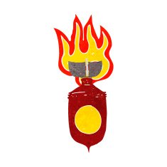 cartoon burning bomb N12