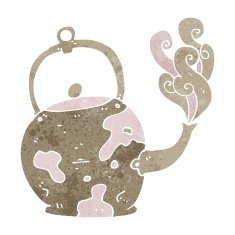cartoon old tea pot N6