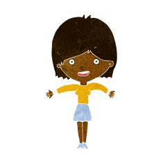 cartoon excited woman N70