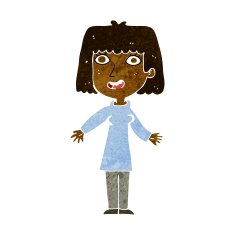 cartoon happy woman N140