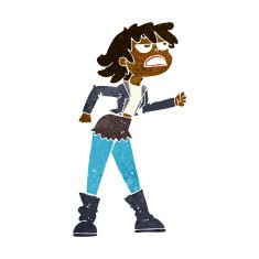 cartoon angry biker girl N6