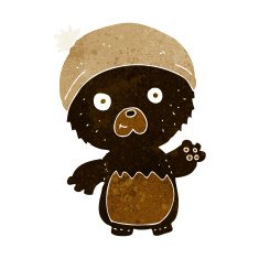cartoon cute teddy bear in hat N8