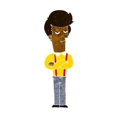cartoon bored man N23