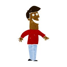 cartoon grinning man N48