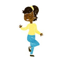 cartoon dancing woman N30