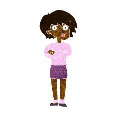 cartoon woman wit crossed arms N6
