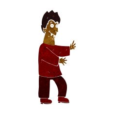 cartoon vampire waving hands N6