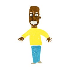 cartoon annoyed old man N34