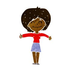 cartoon woman giving thumbs up sign N6