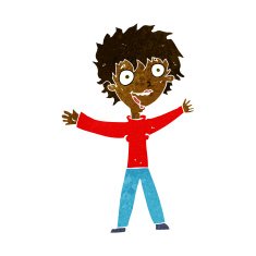 cartoon excited woman N72