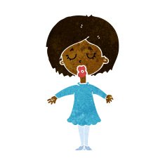 cartoon woman in dress N21