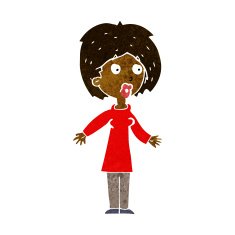cartoon surprised woman N119