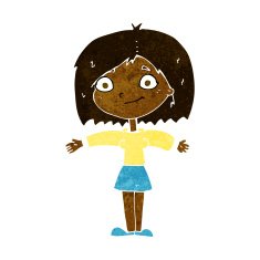 cartoon happy girl N55