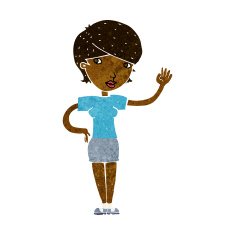 Cartoon Woman Waving N168