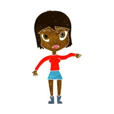 cartoon woman waving hand N6