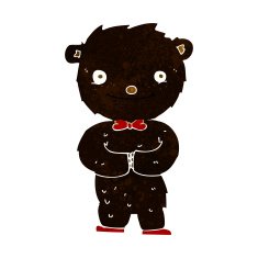 cartoon little black bear N4
