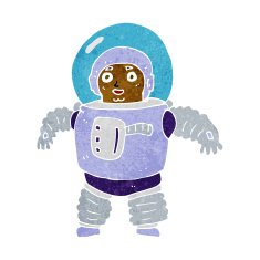 cartoon space man N27