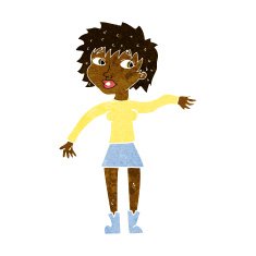 cartoon friendly woman waving N27