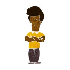 cartoon man with folded arms N18
