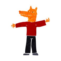cartoon happy fox man N6