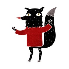 Cartoon Wolf N81